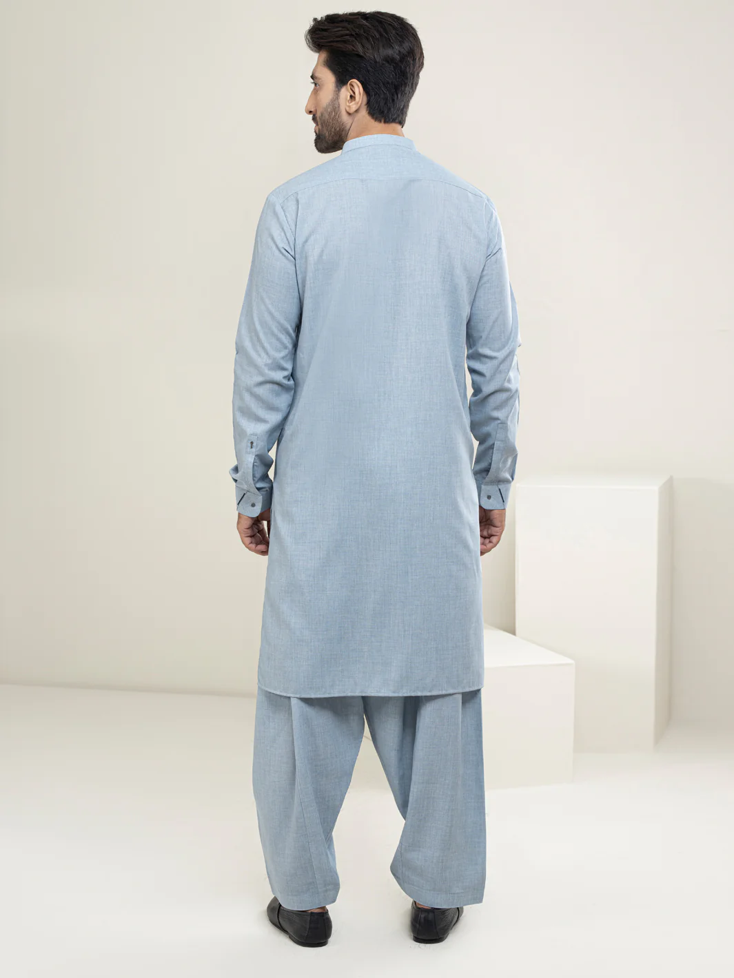 LIGHT BLUE BLENDED KAMEEZ SHALWAR | AL-KS-US-2946/AM-6134C - Image 2