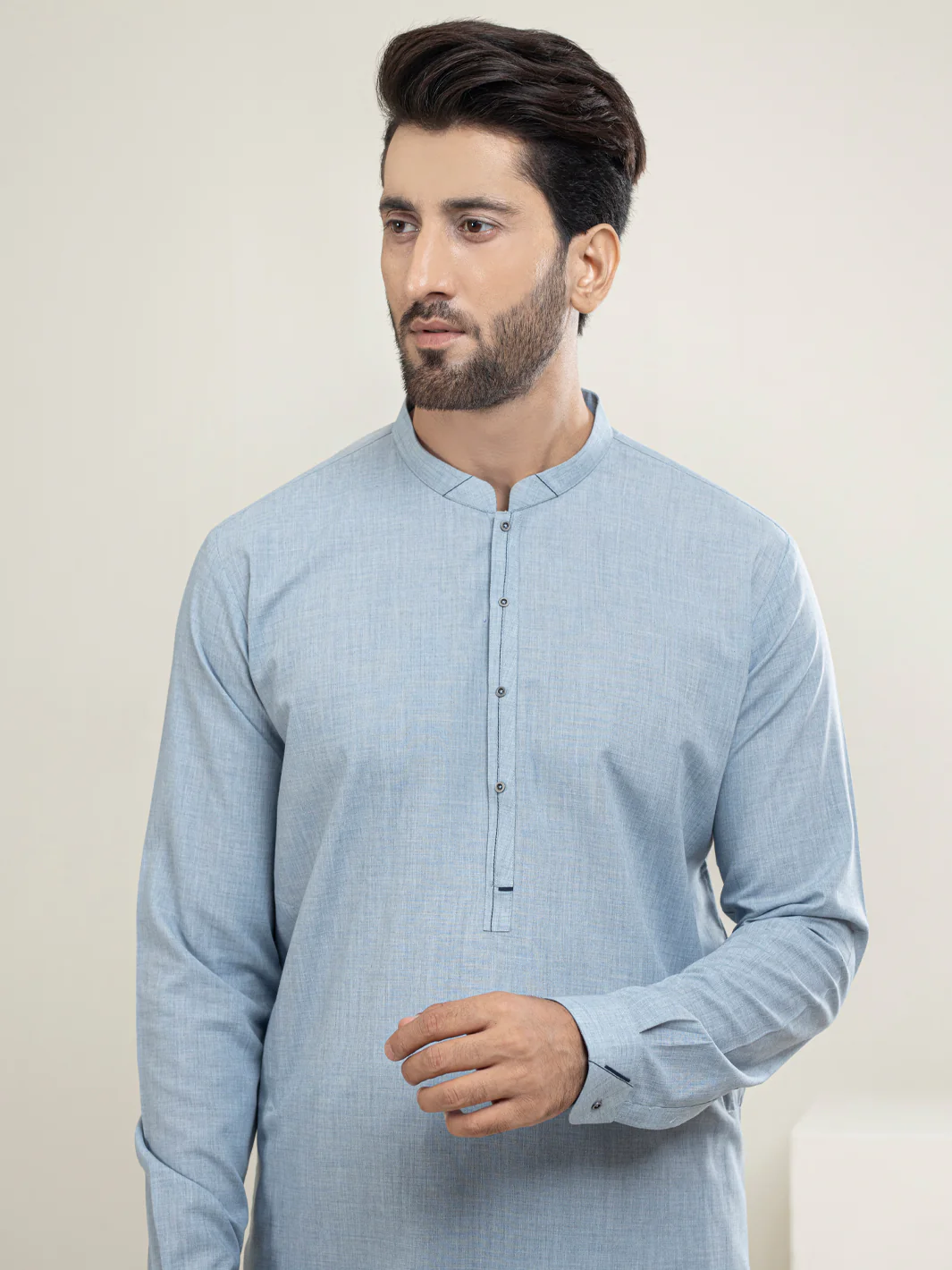 LIGHT BLUE BLENDED KAMEEZ SHALWAR | AL-KS-US-2946/AM-6134C - Image 3