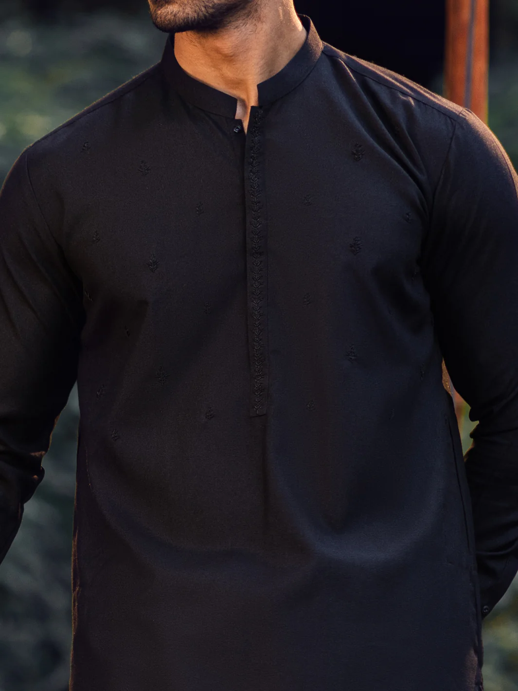 BLACK BLENDED KAMEEZ SHALWAR | AL-KS-US-2974/AM-6104G - Image 4