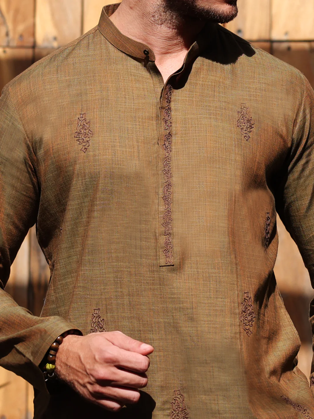 GREEN COTTON KURTA TROUSERS | AL-KT-2930/AM-6053B - Image 2