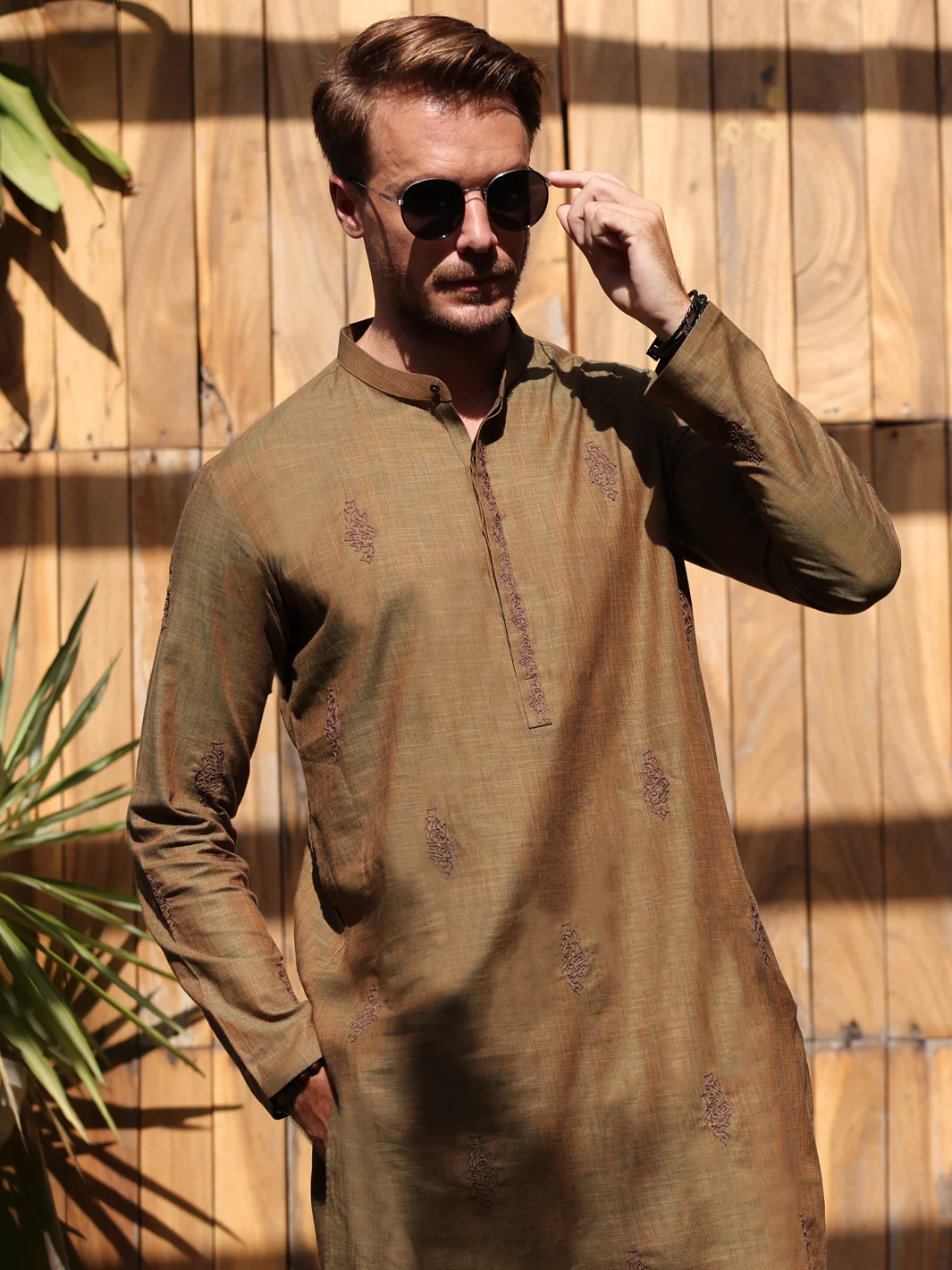 GREEN COTTON KURTA TROUSERS | AL-KT-2930/AM-6053B - Image 3