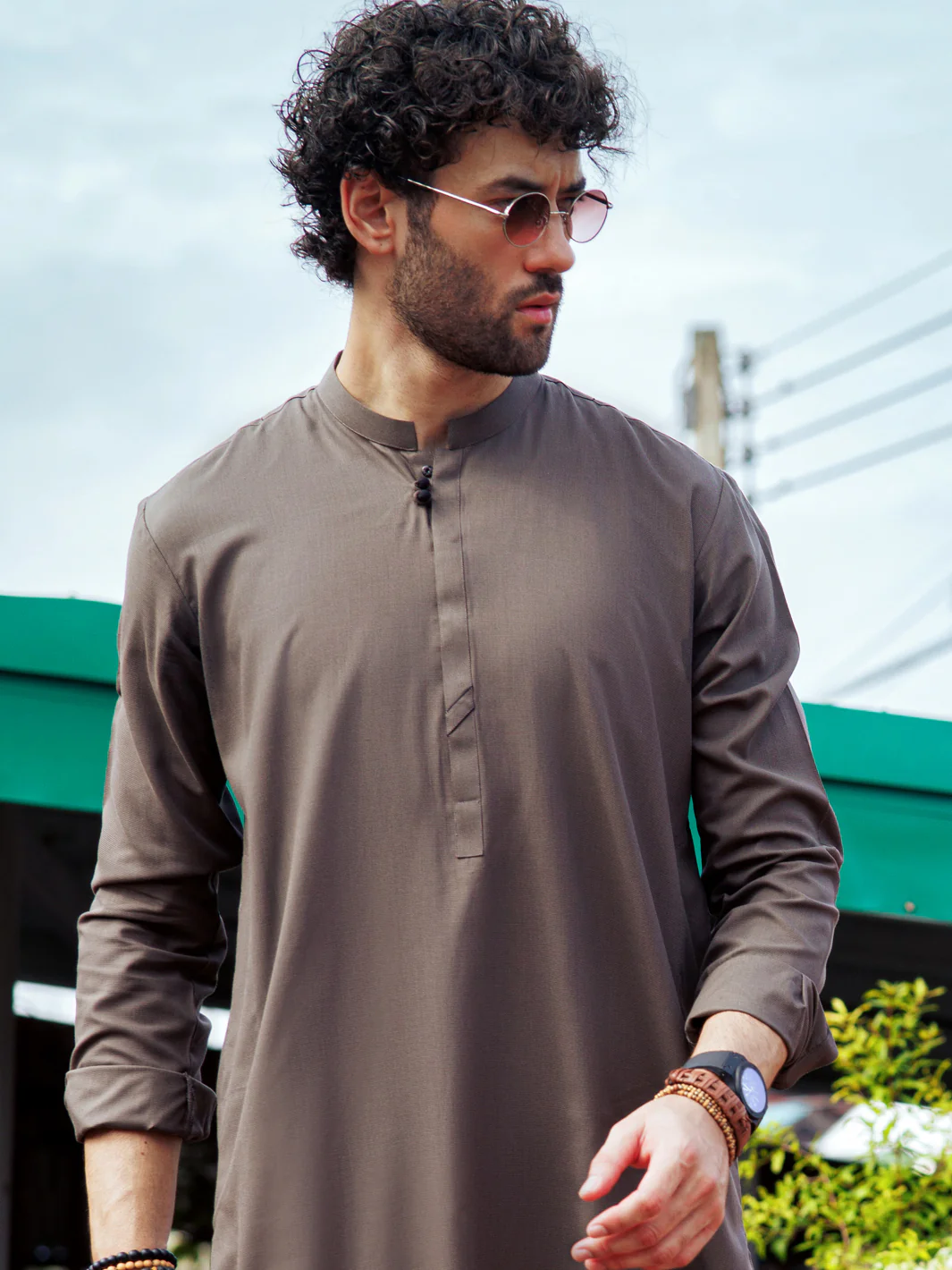 BROWN BLENDED KURTA TROUSERS | AL-KT-2971/AM-8434A - Image 2