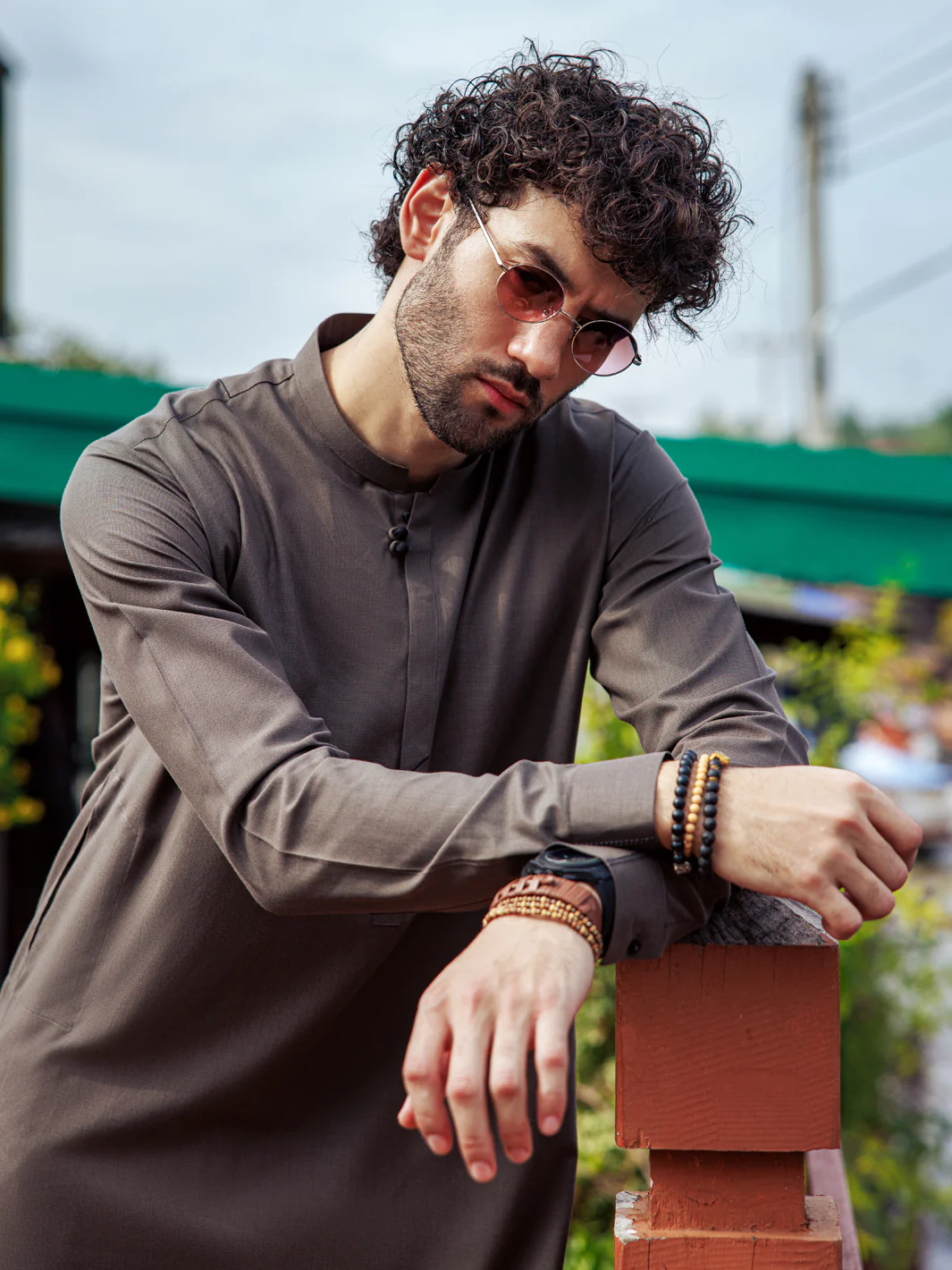 BROWN BLENDED KURTA TROUSERS | AL-KT-2971/AM-8434A - Image 3