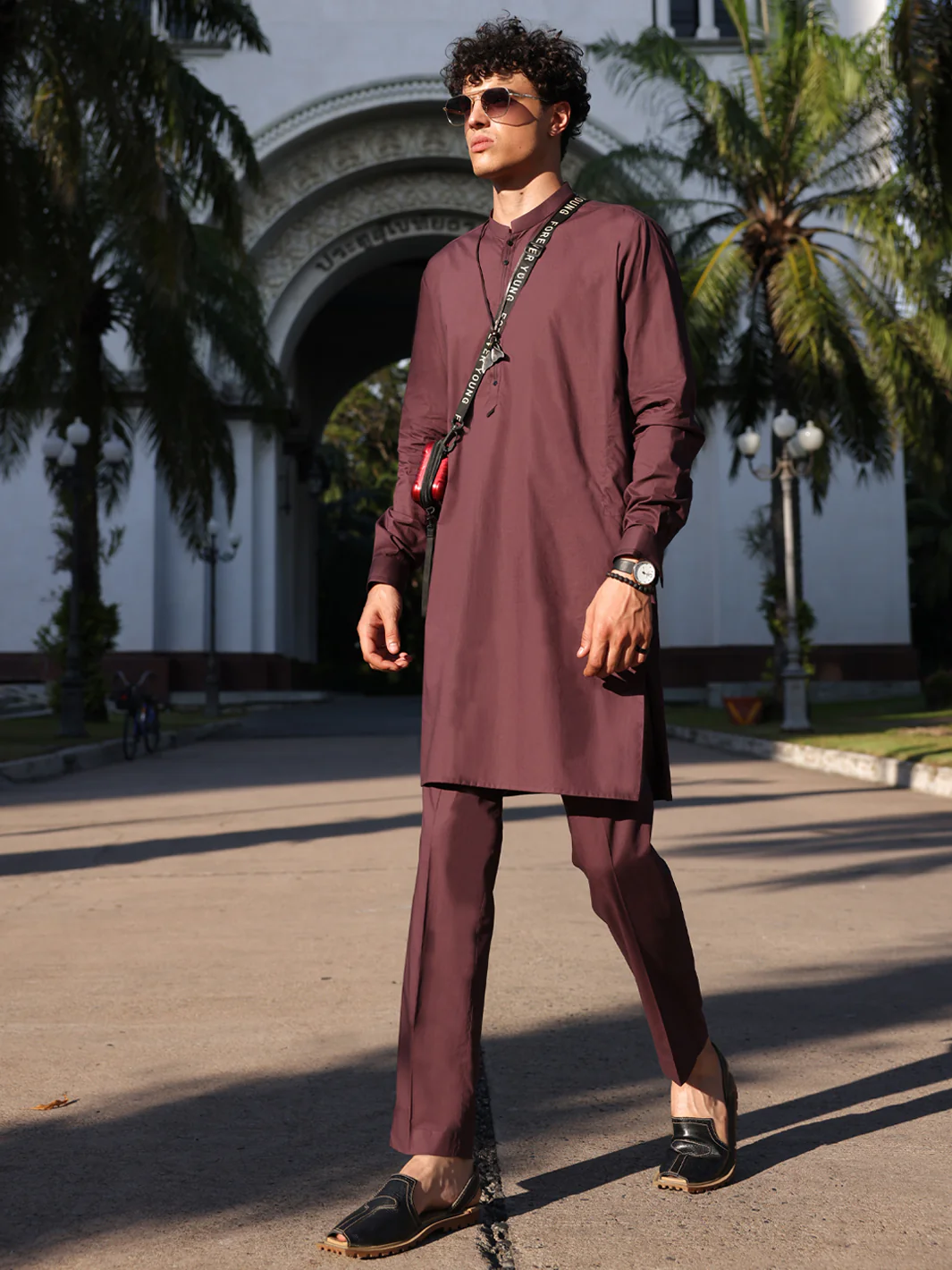 PURPLE COTTON KURTA TROUSERS | AL-KT-2981/AM-6117F - Image 3