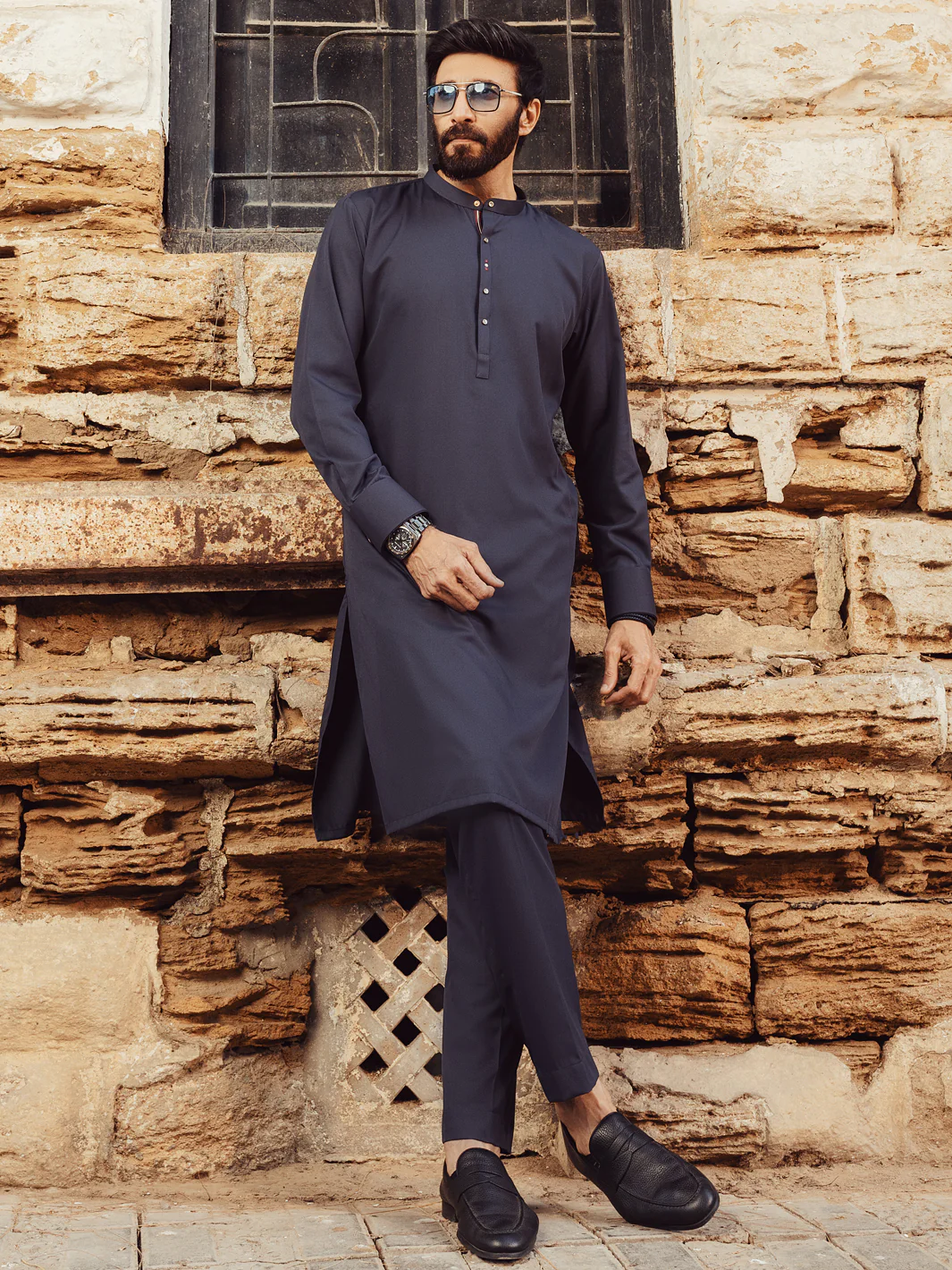 GREY BLENDED KURTA TROUSERS | AL-KT-3000B/AM-6145-B1 - Image 4