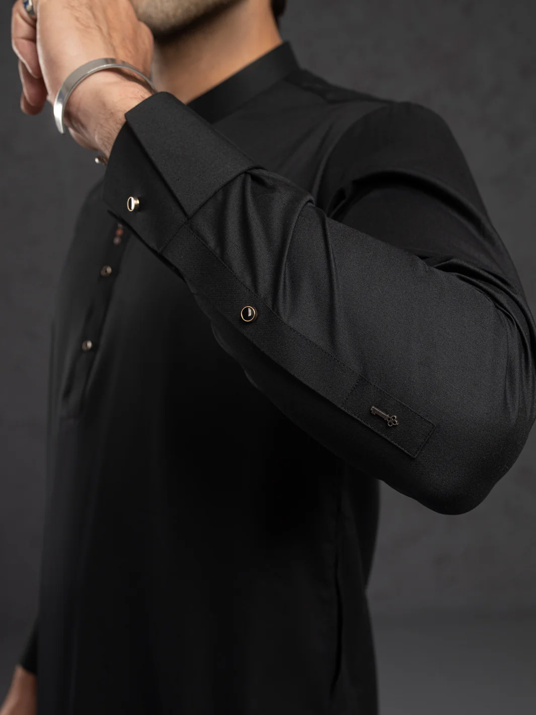 BLACK BLENDED KURTA TROUSERS | AL-KT-3000D/AM-6145D - Image 2