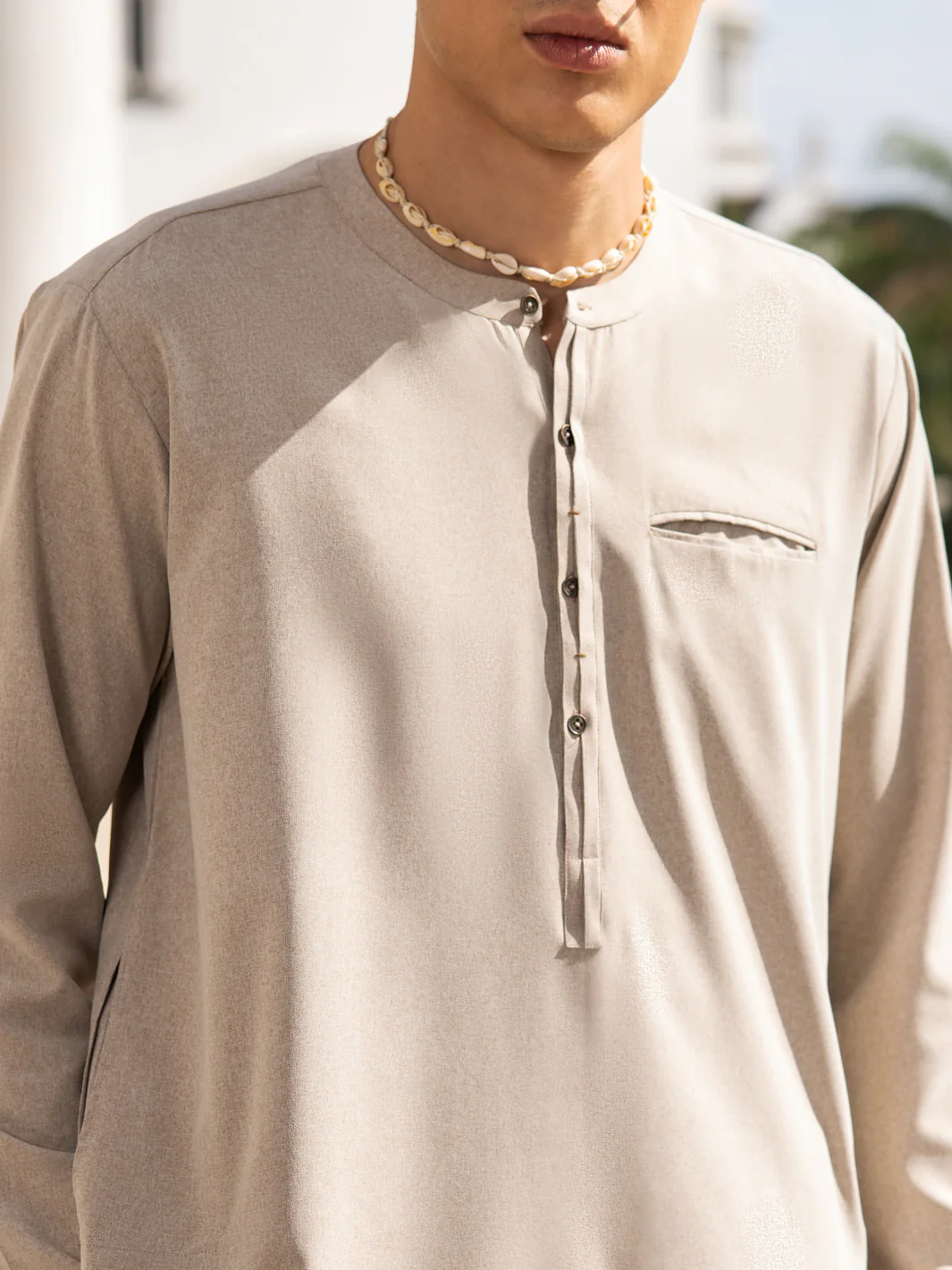 SAND BROWN BLENDED KURTA TROUSERS | AL-KT-3043A/AM-2145D - Image 3