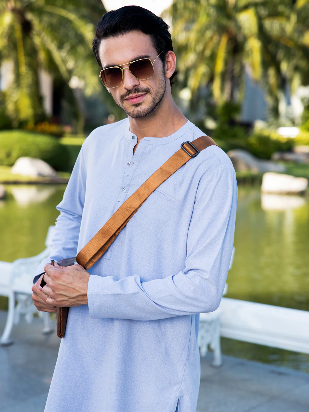 LIGHT GREY BLENDED KURTA TROUSERS | AL-KT-3043C/AM-2145E - Image 3