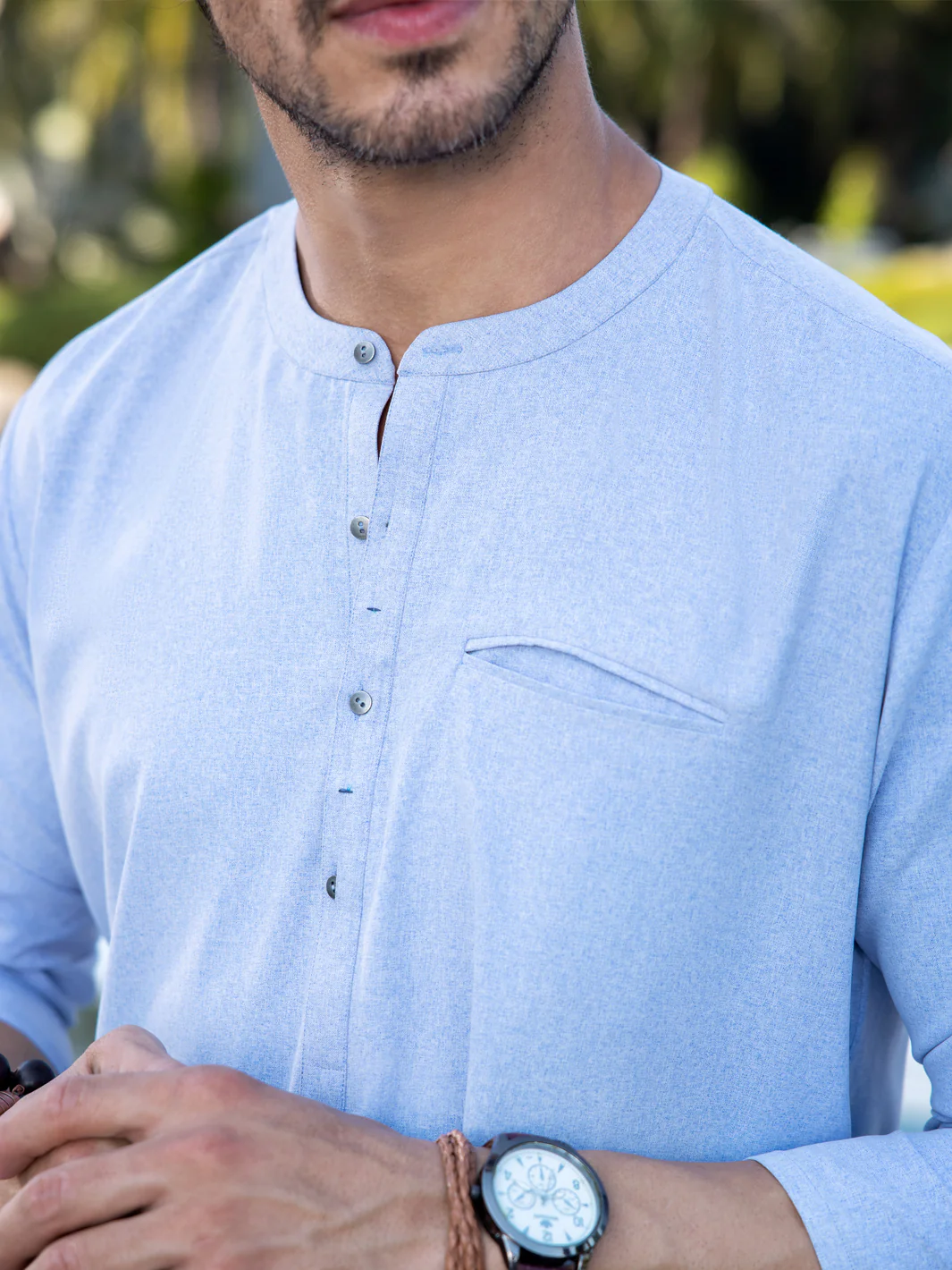 LIGHT GREY BLENDED KURTA TROUSERS | AL-KT-3043C/AM-2145E - Image 4