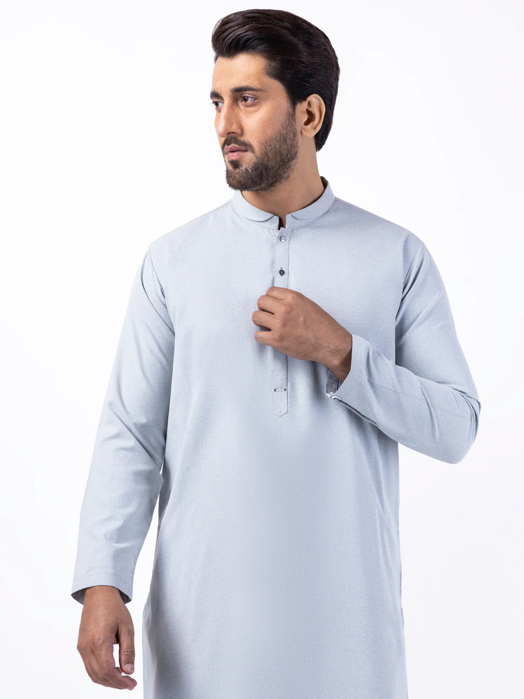 LIGHT GREY BLENDED KURTA TROUSERS | AL-KT-3045A/AM-2145A - Image 3