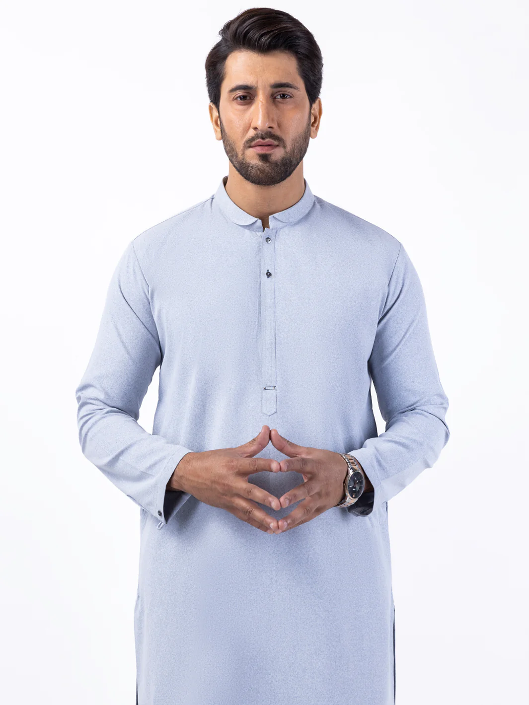 LIGHT BLUE BLENDED KURTA TROUSERS | AL-KT-3045B/AM-2145C - Image 2
