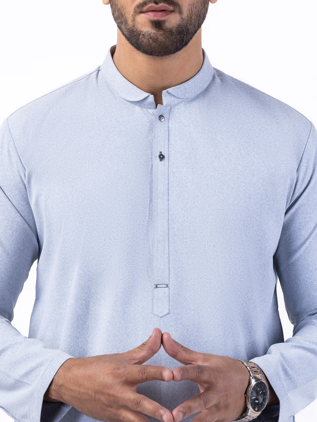 LIGHT BLUE BLENDED KURTA TROUSERS | AL-KT-3045B/AM-2145C - Image 3