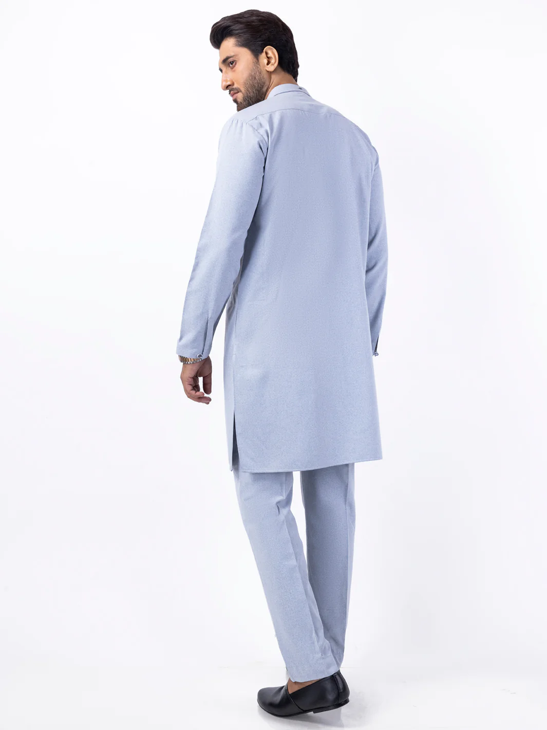 LIGHT BLUE BLENDED KURTA TROUSERS | AL-KT-3045B/AM-2145C - Image 4