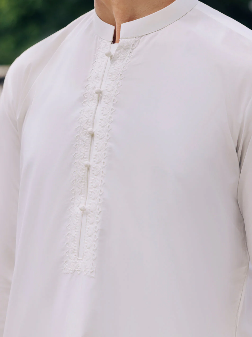 OFF WHITE COTTON KURTA TROUSERS | AL-KT-3058/AM-6219A - Image 3