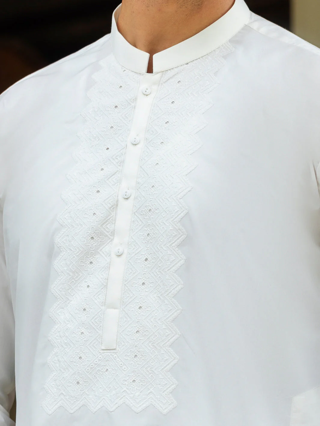 OFF WHITE COTTON KURTA TROUSERS | AL-KT-3059/AM-6219A - Image 3