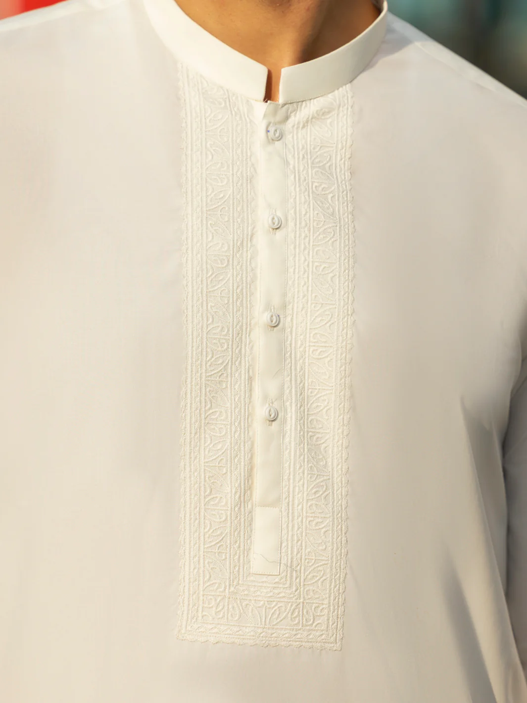 OFF WHITE COTTON KURTA TROUSERS | AL-KT-3060/AM-6219A - Image 3
