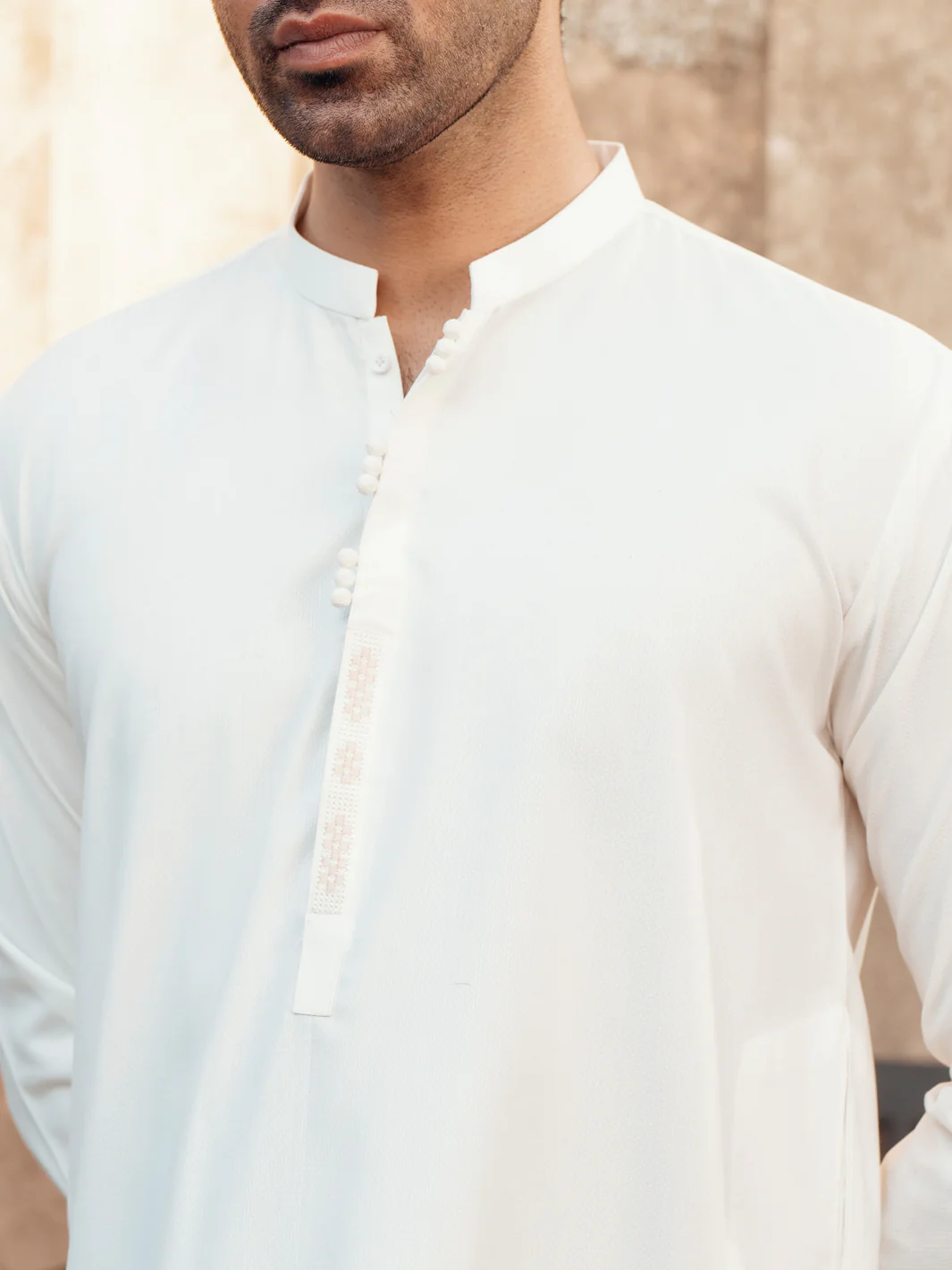 WHITE BLENDED KURTA TROUSERS | AL-KT-3062/AM-6189E - Image 2