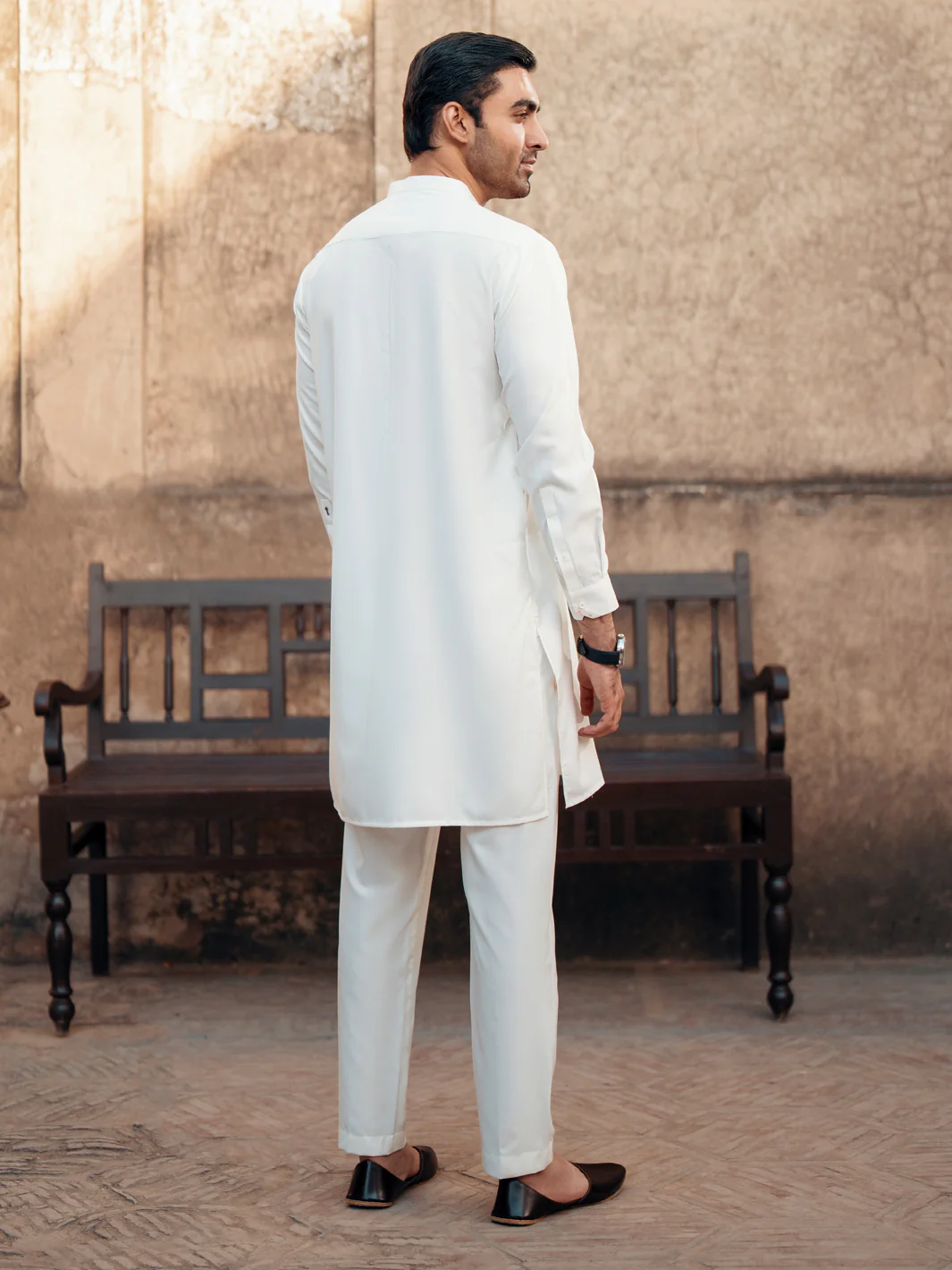 WHITE BLENDED KURTA TROUSERS | AL-KT-3062/AM-6189E - Image 3
