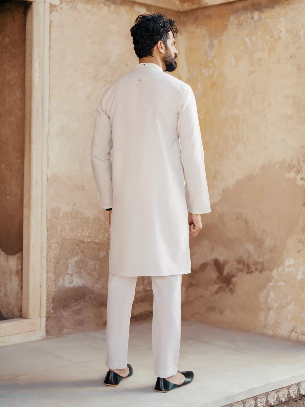 LIGHT BLUE BLENDED KURTA TROUSERS | AL-KT-3065/AM-6199D - Image 4
