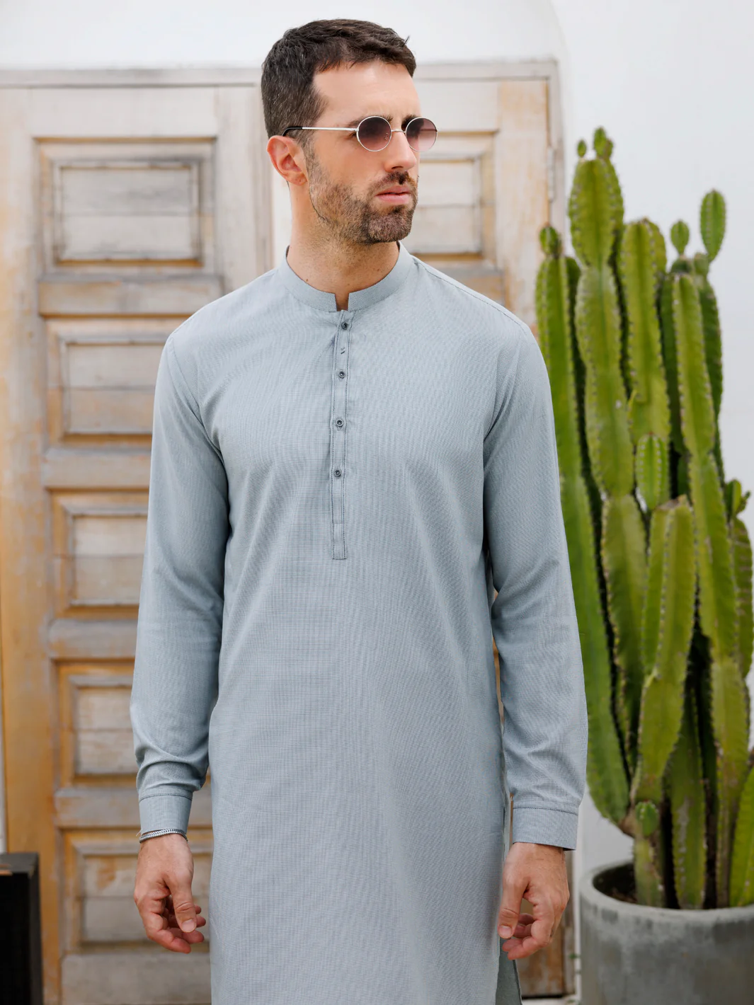 GREY BLENDED KURTA TROUSERS | AL-KT-3090/AM-6212A - Image 3