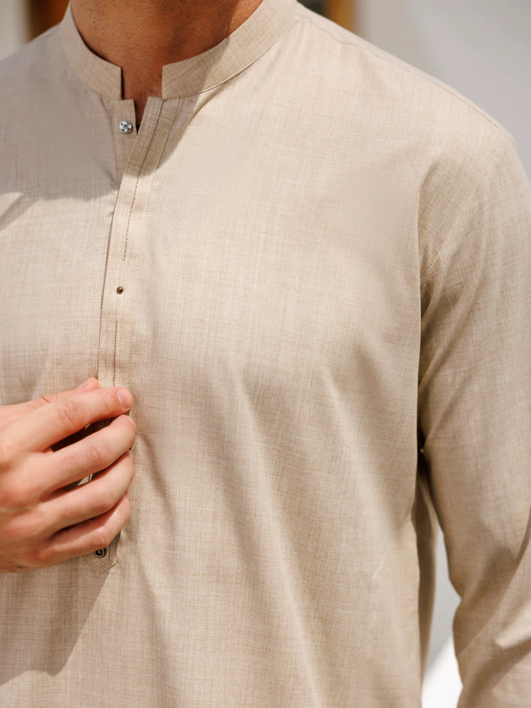 BEIGE BLENDED KURTA TROUSERS | AL-KT-3099/AM-6209A - Image 3