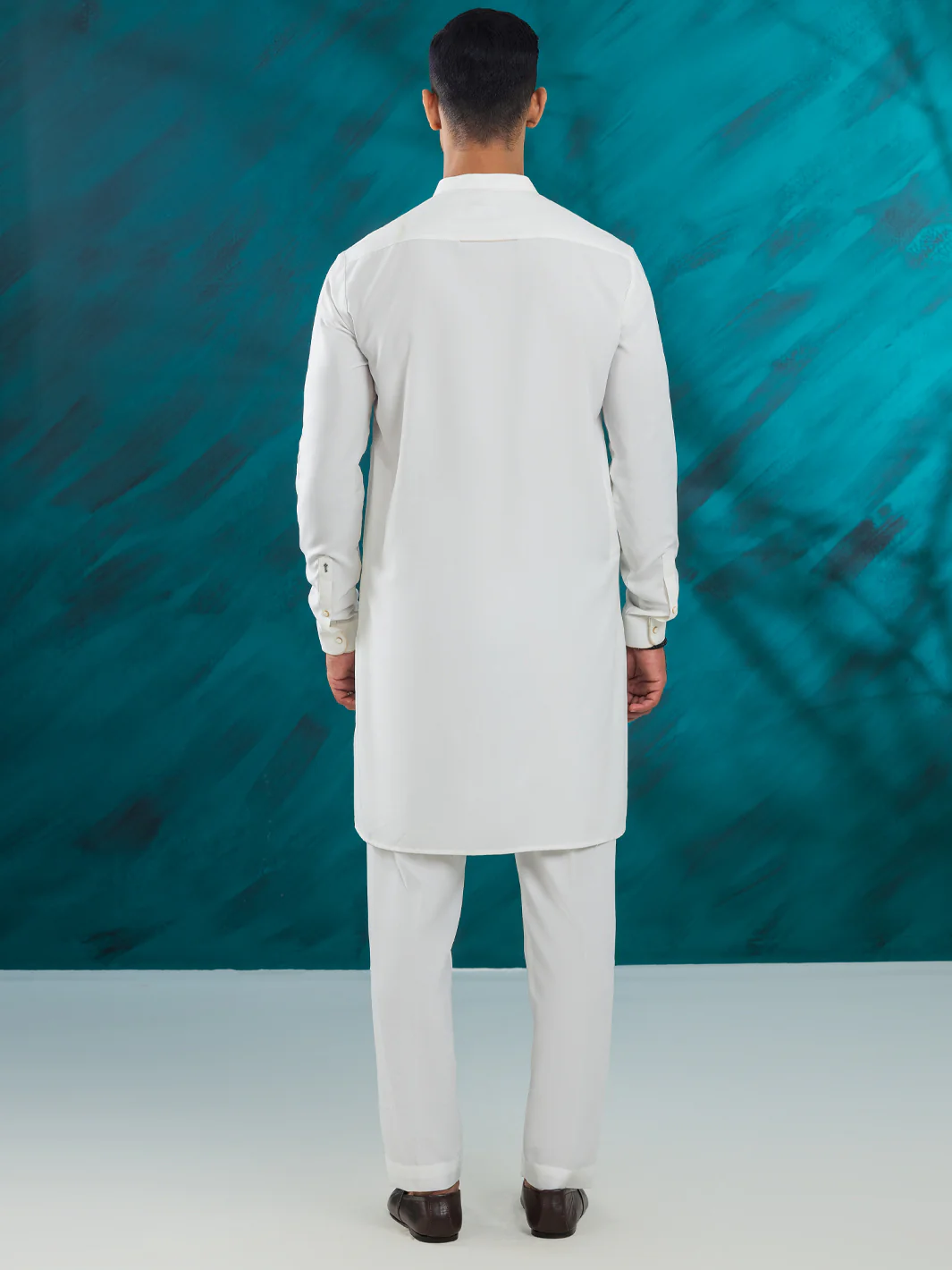 WHITE BLENDED KURTA TROUSERS | AL-KT-3111/AM-6172A - Image 3