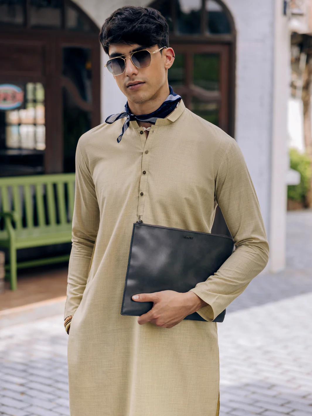BEIGE BLENDED KURTA TROUSERS | AL-KT-3120/AM-6213B - Image 2