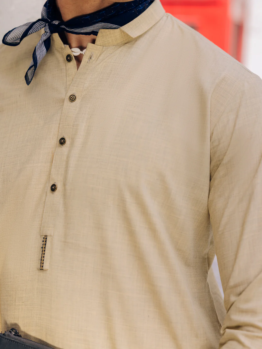 BEIGE BLENDED KURTA TROUSERS | AL-KT-3120/AM-6213B - Image 3