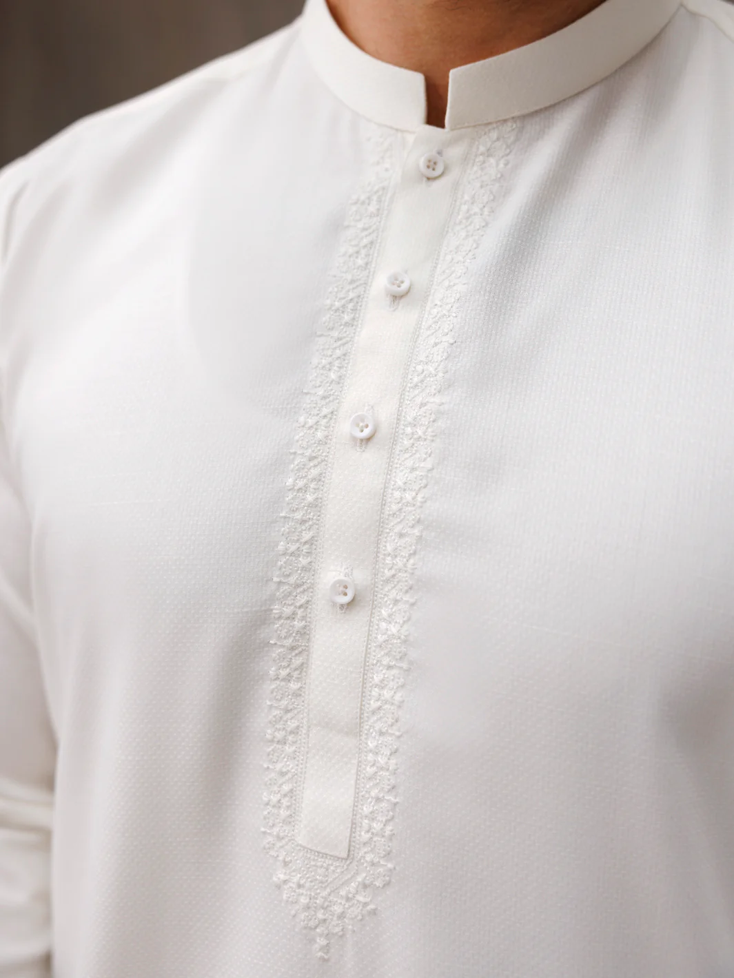 OFF WHITE BLENDED KURTA TROUSERS | AL-KT-3121/AM-6189F - Image 2