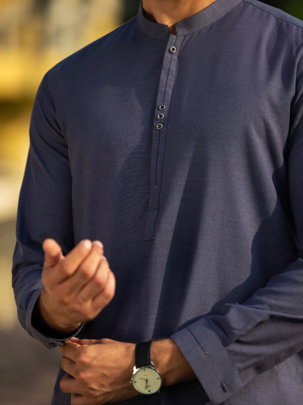 BLUE BLENDED KURTA TROUSERS | AL-KT-3176A/AM-6270E - Image 2