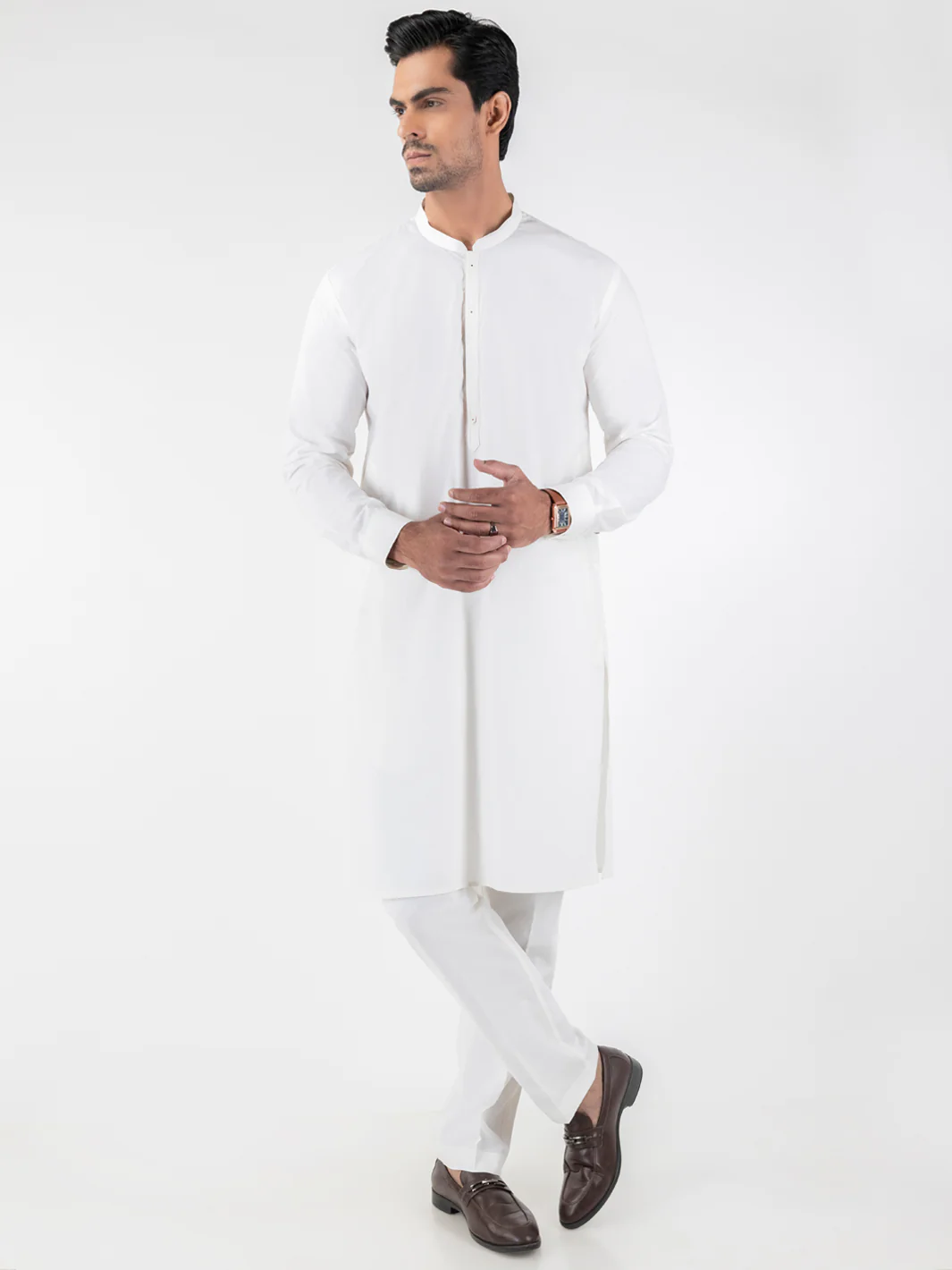 OFF WHITE COTTON KURTA TROUSERS | AL-KT-3219/AM-6332A