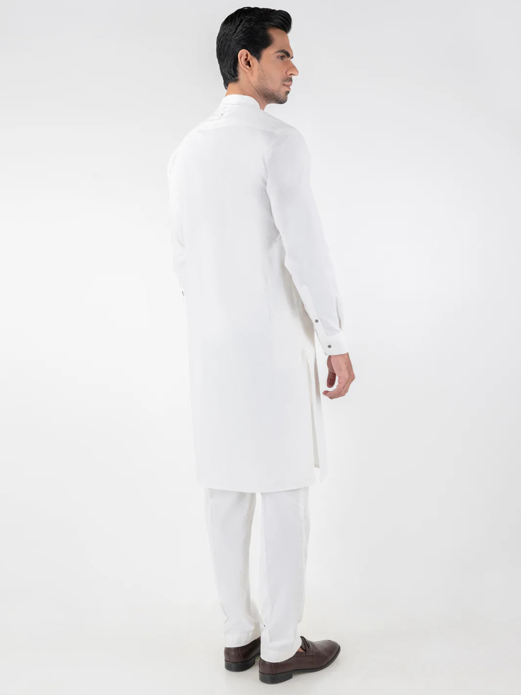 OFF WHITE COTTON KURTA TROUSERS | AL-KT-3219/AM-6332A - Image 3