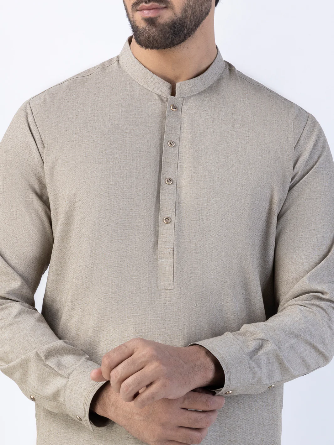 KHAKI BLENDED KURTA TROUSERS | AL-KT-US-04-3024A/AM-6169A - Image 2