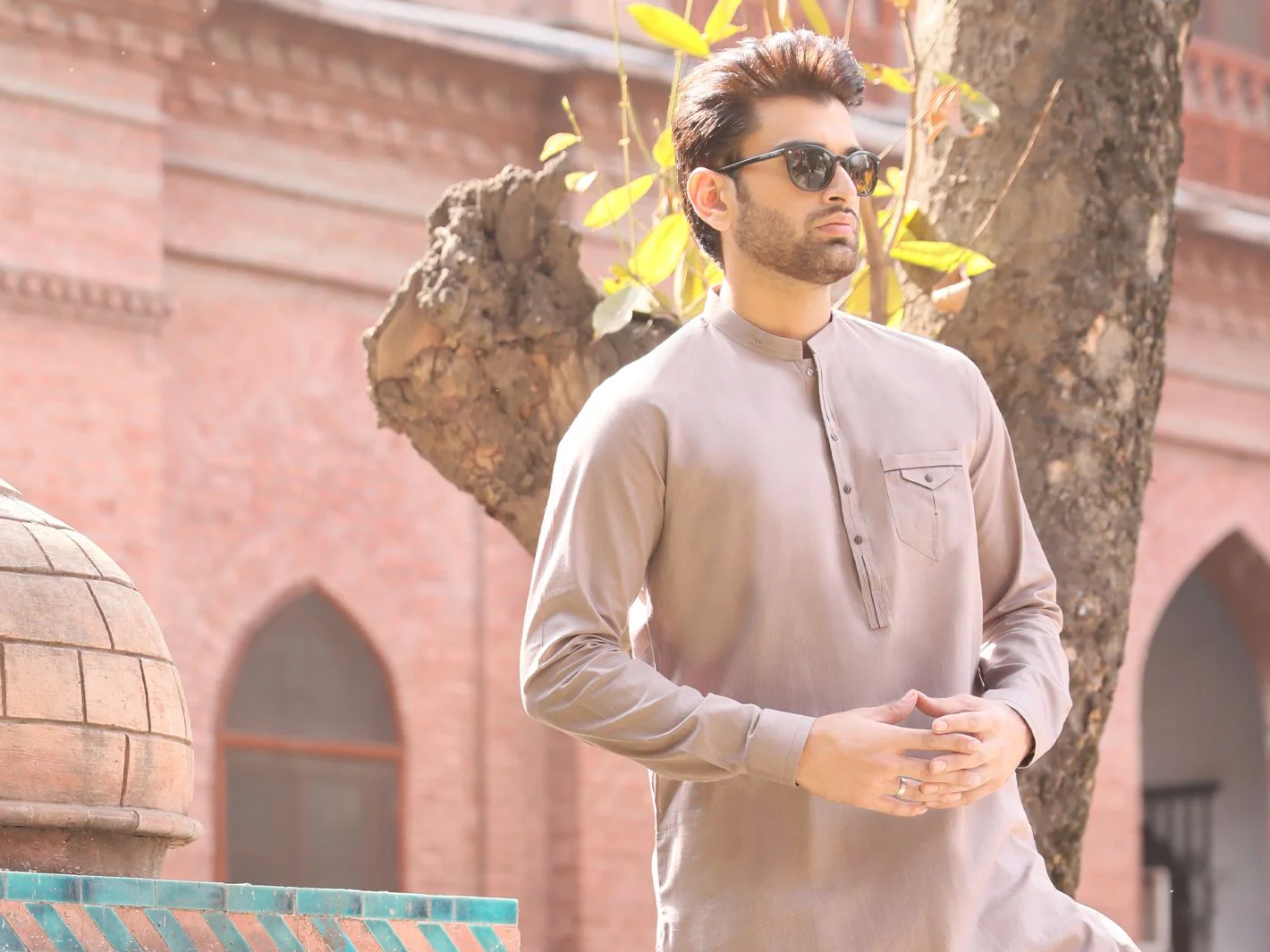 SAND COTTON KURTA TROUSERS | AL-KT-US-2553 V-2 2021 - Image 2