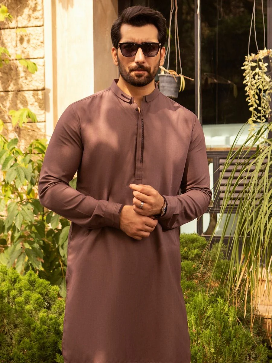 BROWN VISCOSE KURTA TROUSERS | AL-KT-US-2655/AM-5002A - Image 3
