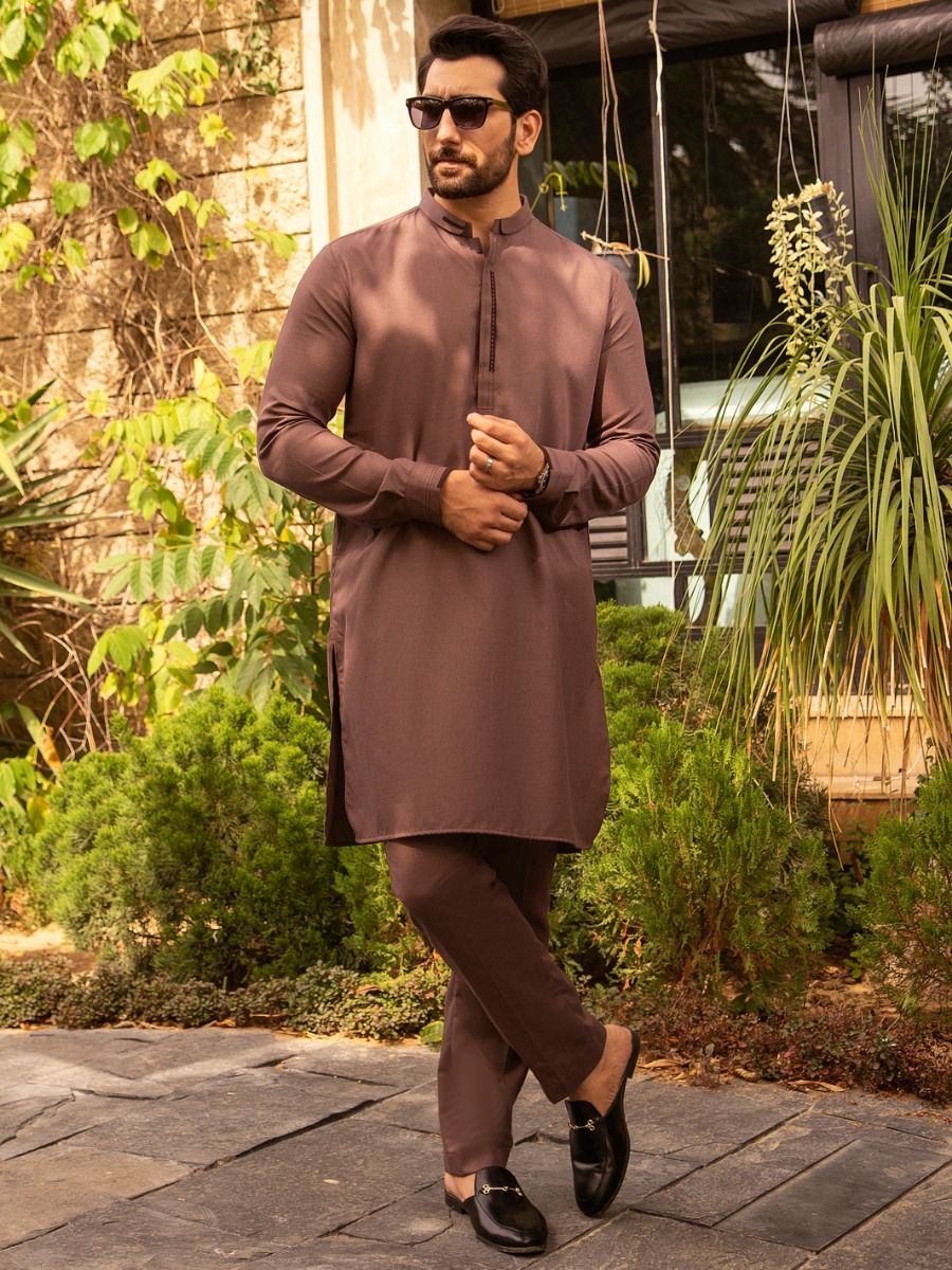 BROWN VISCOSE KURTA TROUSERS | AL-KT-US-2655/AM-5002A - Image 4