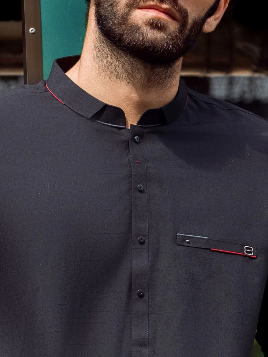 BLACK KURTA TROUSERS | AL-KT-US-2682/AM-993E - Image 3