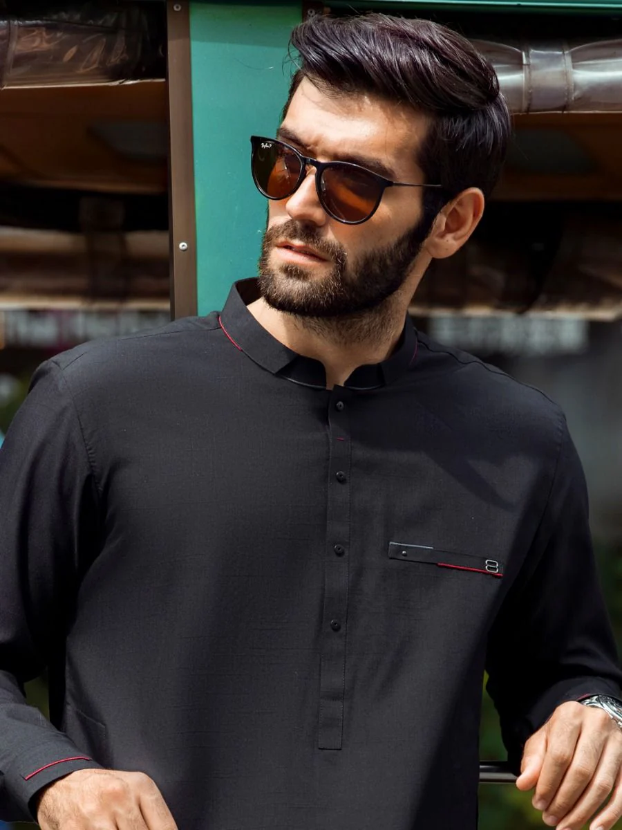 BLACK KURTA TROUSERS | AL-KT-US-2682/AM-993E - Image 4