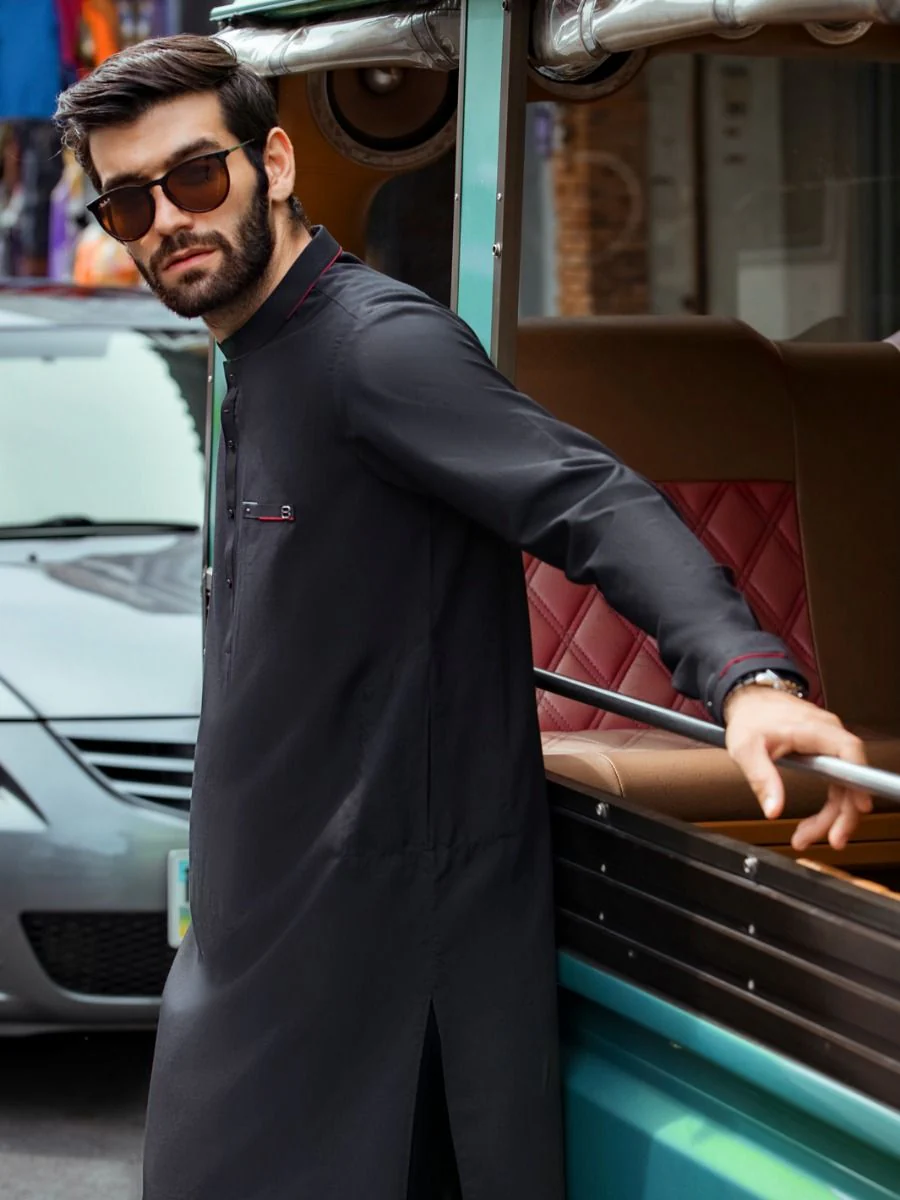 BLACK KURTA TROUSERS | AL-KT-US-2682/AM-993E - Image 5