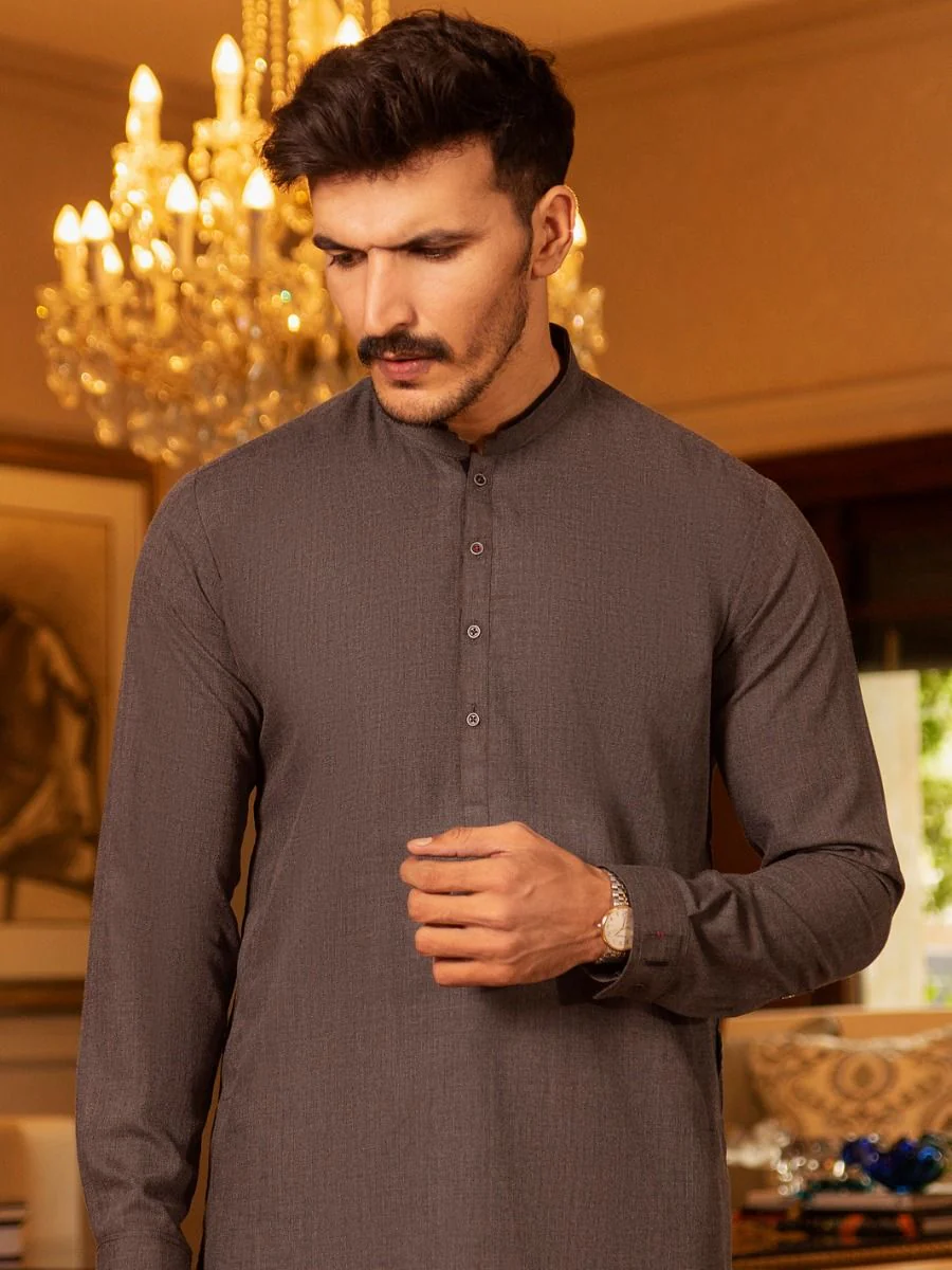 GREY VISCOSE KURTA TROUSERS | AL-KT-US-2686/AM-5002C - Image 4