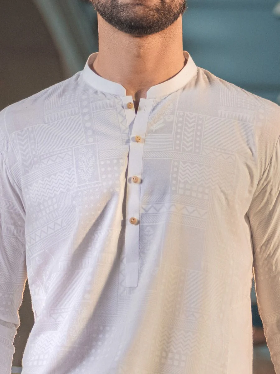 WHITE VISCOSE KURTA TROUSERS | AL-KT-US-2688/AM-994A - Image 2