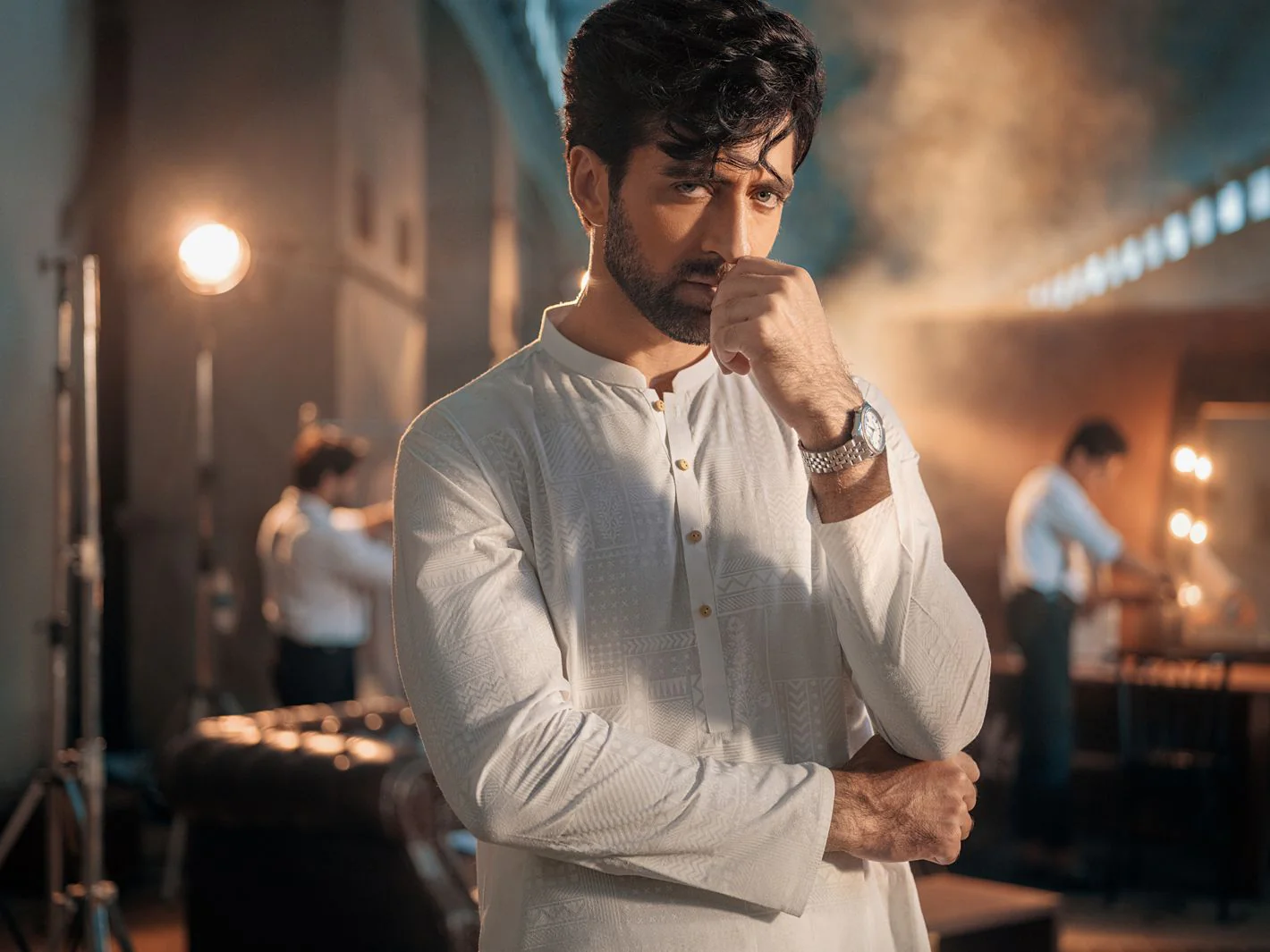 WHITE VISCOSE KURTA TROUSERS | AL-KT-US-2688/AM-994A - Image 3