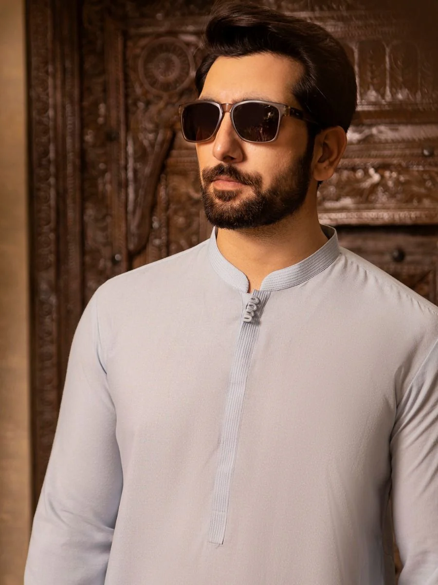 LIGHT BLUE VISCOSE KURTA TROUSERS | AL-KT-US-2691/AM-994B - Image 2