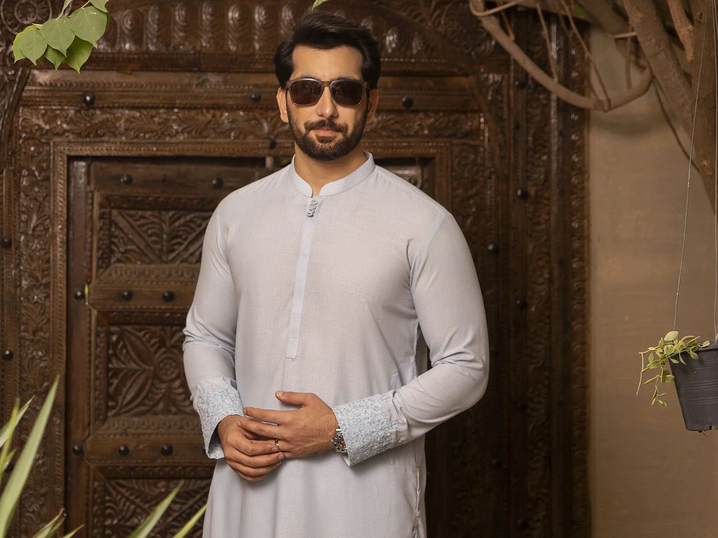LIGHT BLUE VISCOSE KURTA TROUSERS | AL-KT-US-2691/AM-994B - Image 4