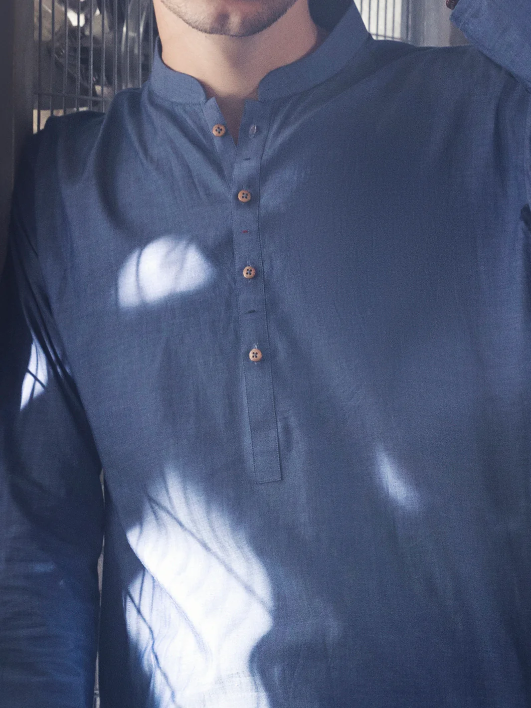 BLUE COTTON KURTA TROUSERS | AL-KT-US-2707/AM-1950B - Image 2