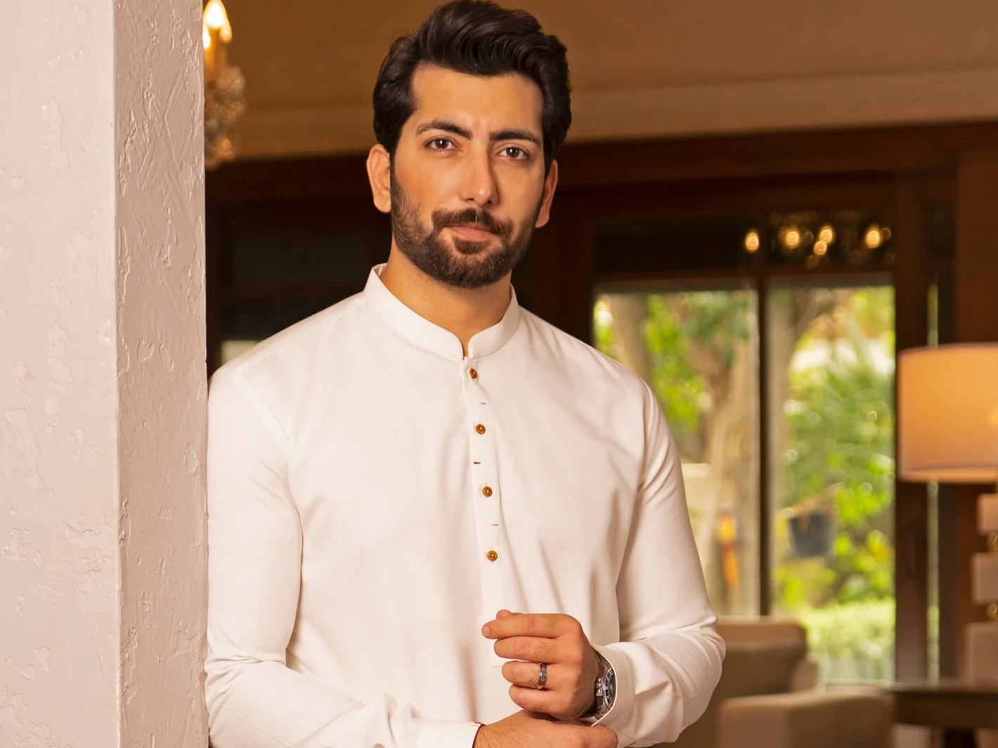 WHITE BLENDED KURTA TROUSERS | AL-KT-US-2722/AM-5034A - Image 3
