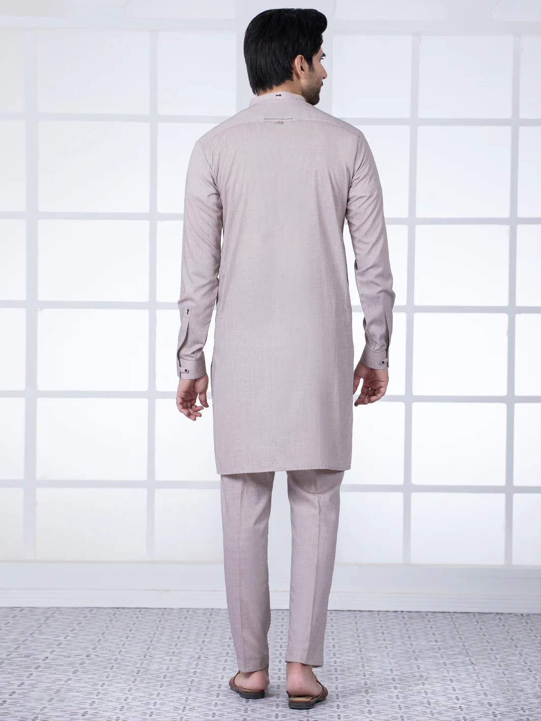 LIGHT BROWN KURTA TROUSERS | AL-KT-US-2751/AM-5058B - Image 3