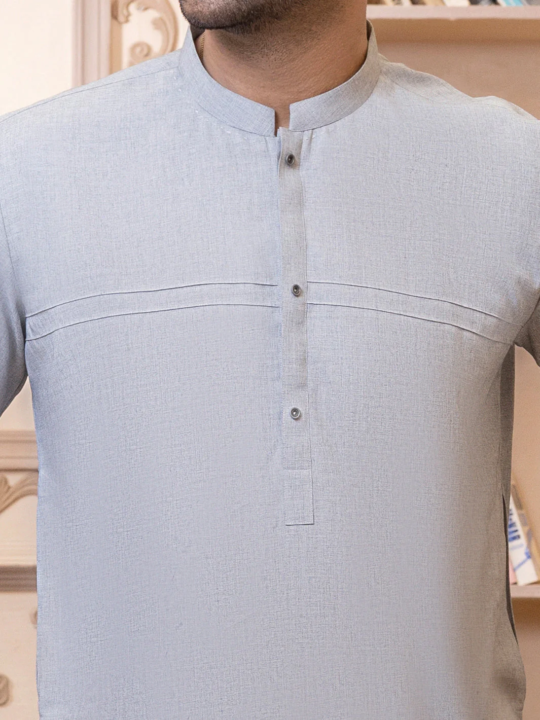 LIGHT GREY VISCOSE KURTA TROUSERS | AL-KT-US-2762/AM-5042C - Image 2