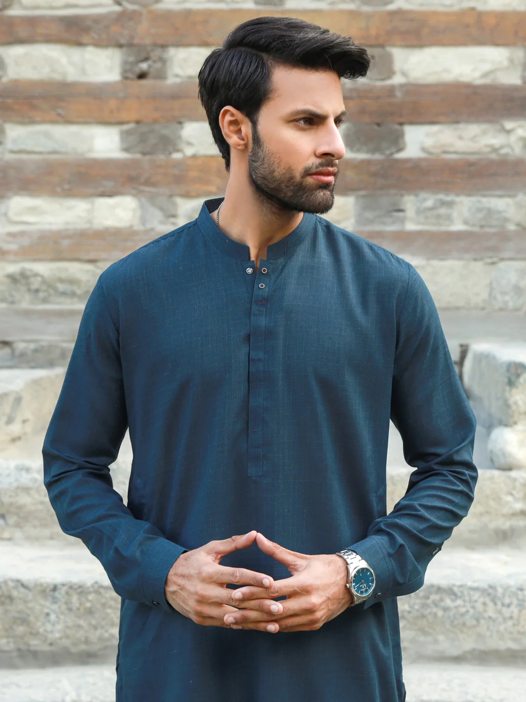 TEAL BLUE VISCOSE KURTA TROUSERS | AL-KT-US-2786/AM-5051C - Image 4