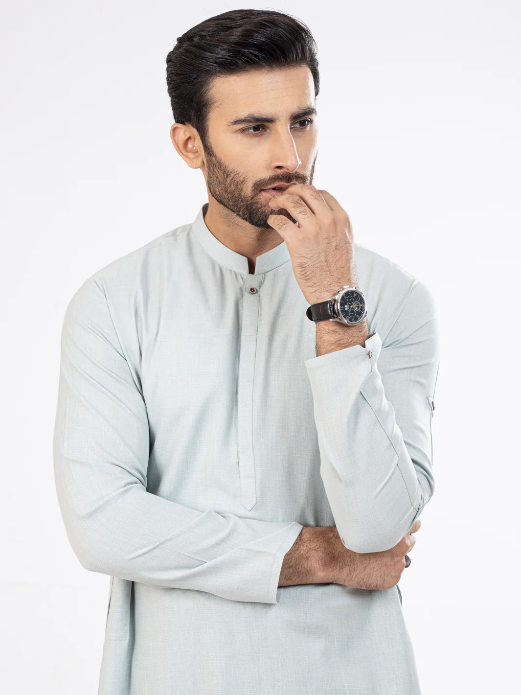 LIGHT BLUE VISCOSE KURTA TROUSERS | AL-KT-US-2819/AM-5095C - Image 2